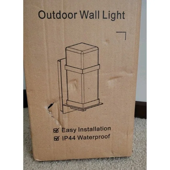 Outdoor Light Fixture Wall Mount Aluminum Exterior -House Garage Porch- PreOwned