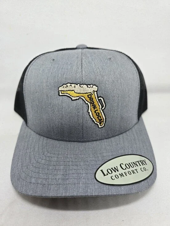 🍺 Florida Beer Trucker Hat 🌴 Low Country Comfort Co Heather Gray Snapback NWT