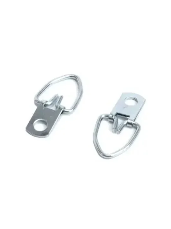 2Pk HM D-Ring Swivel Strap Eye Hangers, Zinc Plated Crown Bolt Picture Hangers