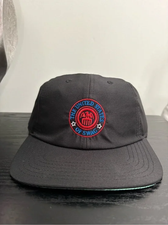 SWAG Black Baseball Cap with Red & Blue 'United States of Swag' Patch