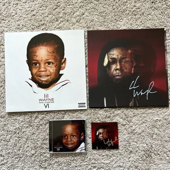 Lil Wayne Tha Carter VI 6 Autograph Red Vinyl LP & Black CD Insert Signed