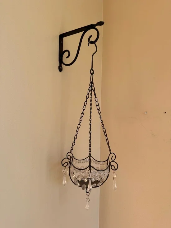 Selling 2 Hanging Crystal Accent Basket in Black
