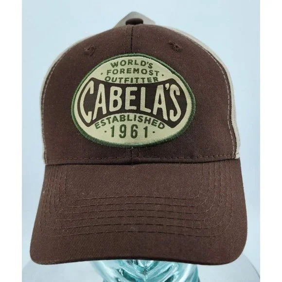 NEW Cabela’s EST 1961 Logo Brown / Tan Snapback Adjustable‎ Baseball Cap OSFM