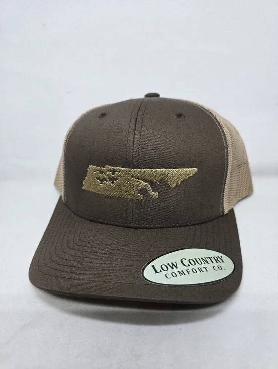 🌲🏕️ Low Country Comfort Co Tennessee Trucker Hat Brown Tan Mesh Snapback NWT