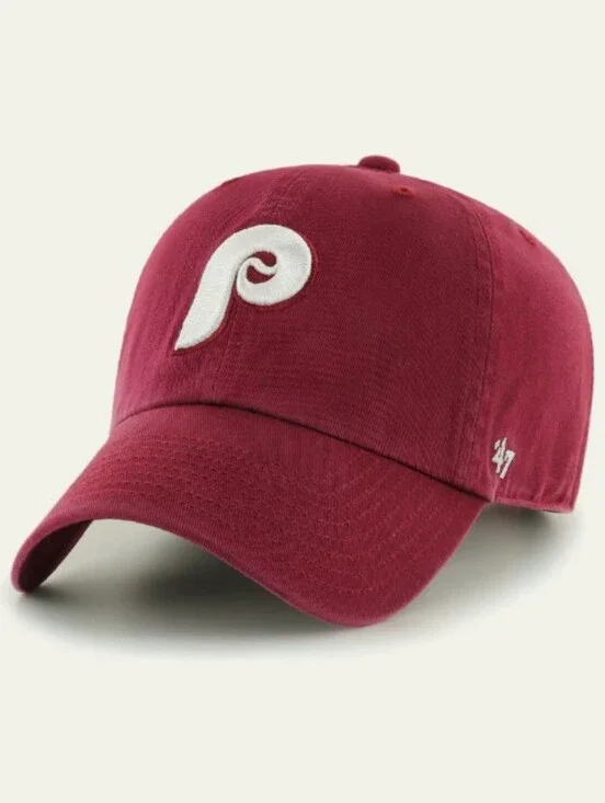 47 Brand Philadelphia Phillies Maroon Baseball Hat Adjustable Flexfit MLB Cap