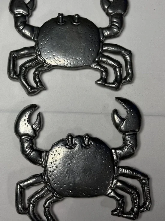 Metallic Silver Crab Wall Decor - Unbranded