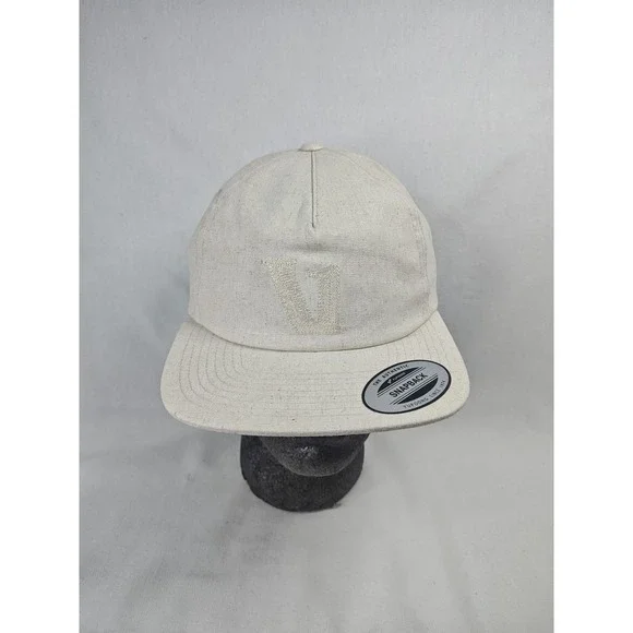 NWT Vuori V1 White Cream SnapBack Hat Cap Unisex Adjustable‎ Hemp Cotton Blend