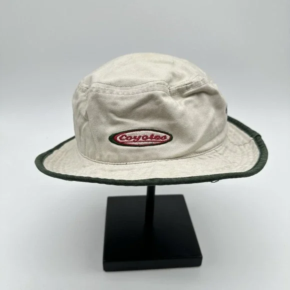 Vtg Phoenix Arizona Coyotes NHL Pro Player OS Kachina Tan Embroidered Bucket Hat