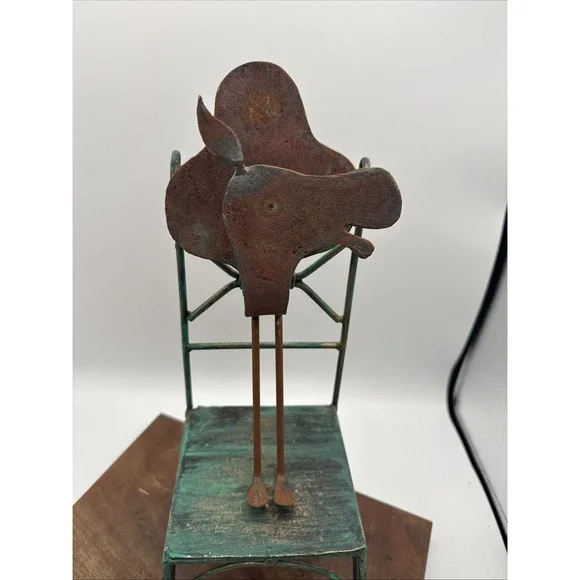 Vintage Handmade Artist Signed Metal Camel Wall Hanging Art OOAK RARE MCM