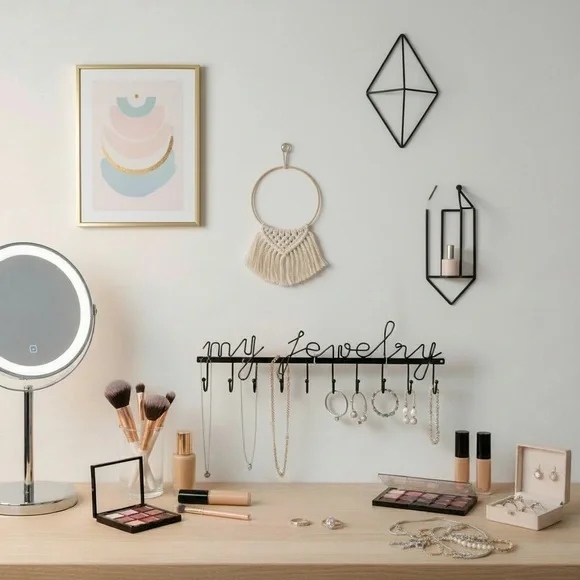 My Jewelry Black Wall Hook Rack - Decorative Home Wall Decor