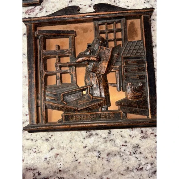 VINTAGE COPPERCRAFT GUILD WALL HANGING PRINTER COPPER HOME DECOR ART 9.5
