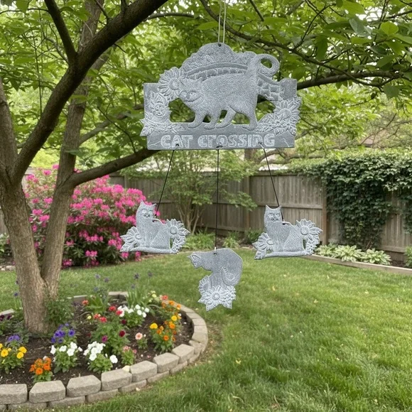 Vintage pewter wind chime from Carson Freeport.