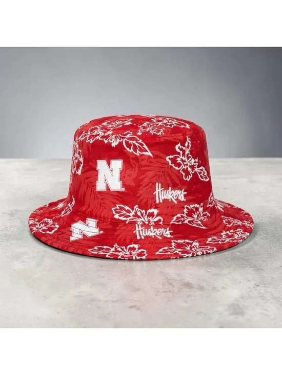 Reyn Spooner x American Needle Nebraska Huskers NCAA Floral Bucket Hat L/XL
