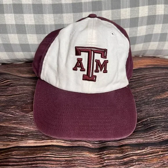 Texas A & M‎ Aggies Hat Ball Cap Fitted Adult Size Medium Maroon Football
