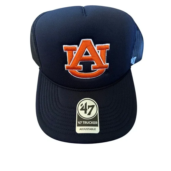Auburn Tigers 47 Brand Trucker Hat Navy Blue Foam Mesh Snapback Cap OSFA