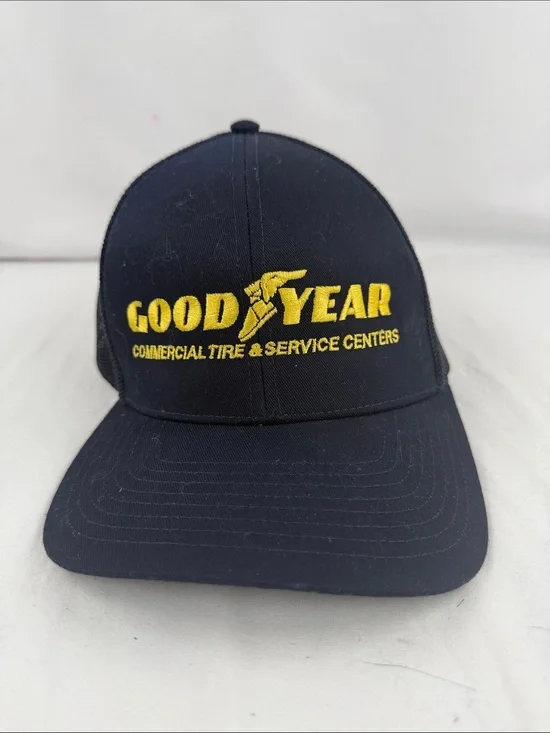 Good Year Tire Mesh SnapBack Navy Embroidered Logo Cap