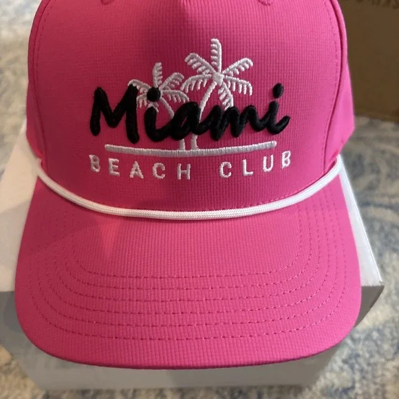Cap America Hat, Miami Beach Club Logo, Pink, Dri-fit, SnapBack