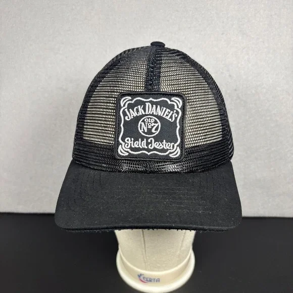 Jack Daniels Field Tester Patch All Mesh Black Snapback Trucker Hat USA Cap OSFM