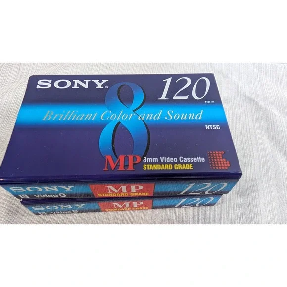 Sony 8mm Video Cassette P6-120MPC 2-Pack 120min Standard Grade MP Tape