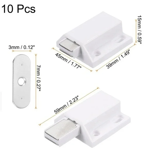 Glass Door Magnetic Catch Closures, 4 Set Push Open Single Glass Door Magneti...