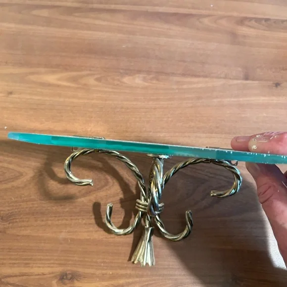 Vintage Home Interiors Decorative Gold Glass Wall Shelf | Gold