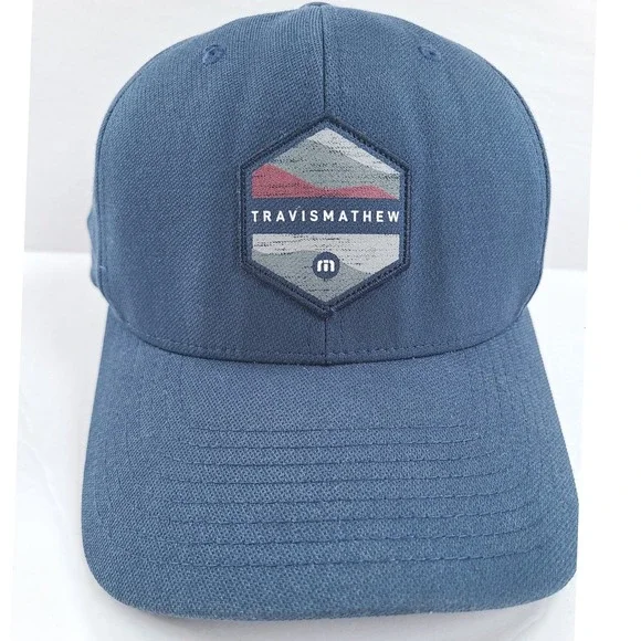 Yupoong TravisMathew 110 One Ten Whitney Oaks Golf Club Men Blue Hat Flexfit Cap