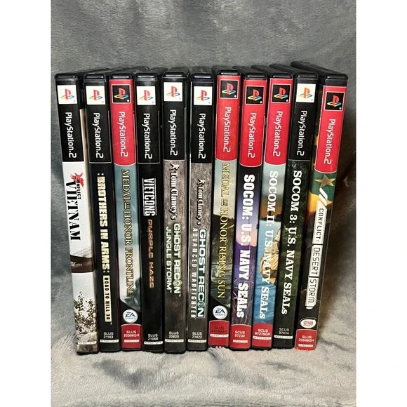 PS2 Military Shooter Game Lot 11 Vietcong SOCOM Medal Honor Ghost Recon Conflict