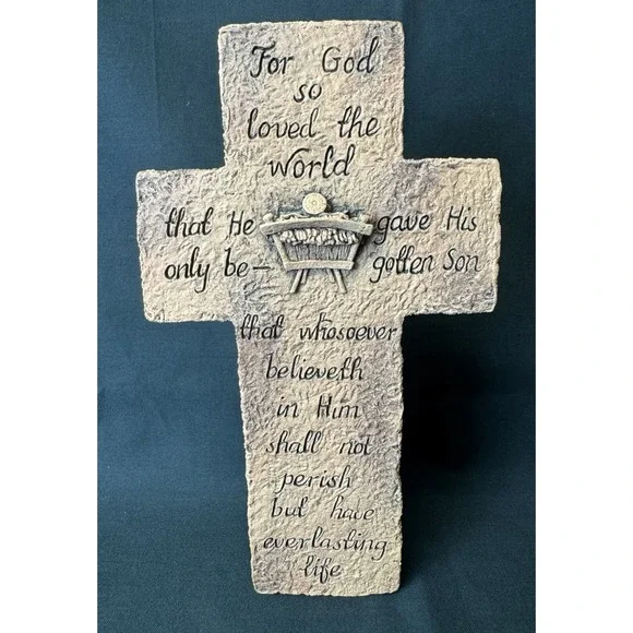 Old Brick Cross John 3:16 Bible Verse Script 9