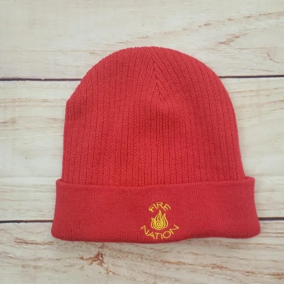 Nickelodeon‎ Hat Beanie Knit Cuffed Red Fire Nation Avatar One Size Mens Winter