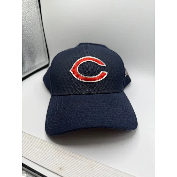 New Era 39THIRTY Chicago Bears Hat Mens Small Medium Navy Blue GSH NFL Sideline
