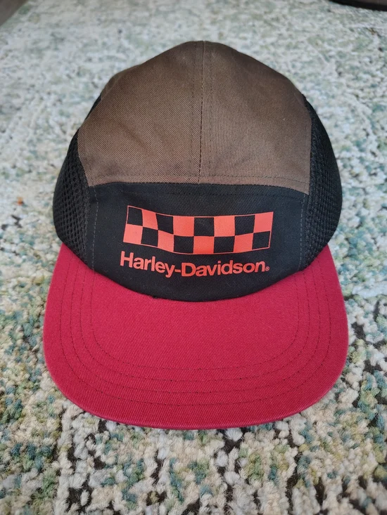 Harley-Davidson Red & Brown Checker Cap