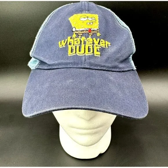 Sponge Bob Square Pants Strapback Cap Vintage Hat Blue Whatever Dude Universal‎