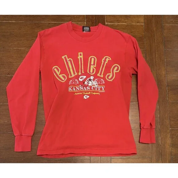 Vintage 1996 Kansas City Chiefs Galt Sand Red Long Sleeve Women’s Sz M USA Made
