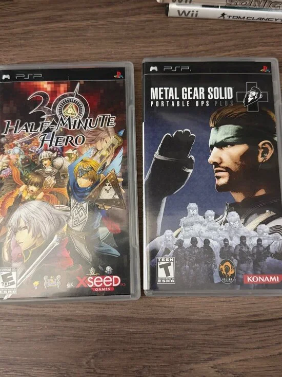 PSP 2 Game Lot Bundle Metal Gear Solid Portable Ops & Portable Ops Plus CIB