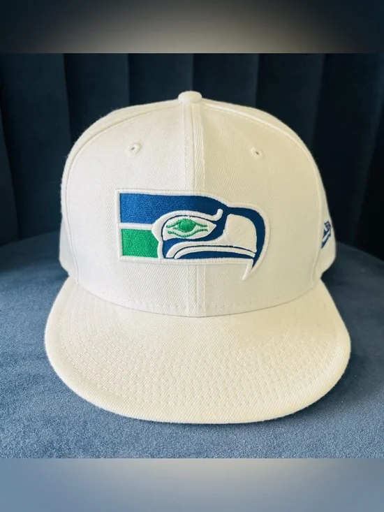New Era Seattle Seahawks NFL White Hat Cap Size: 7 5/8