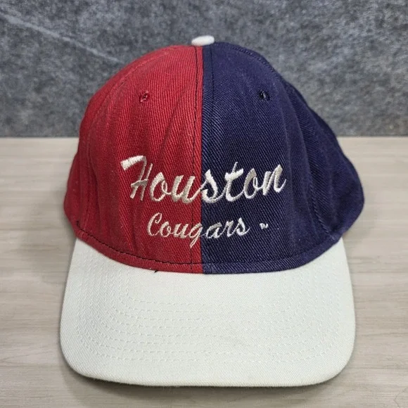 Vintage Regal Headwear Houston Cougars University Strap Back Hat‎ 2 Tone