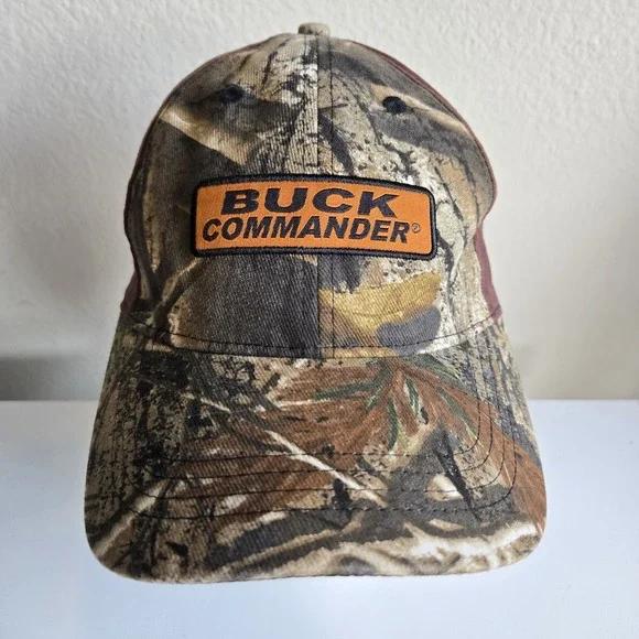 Buck Commander Hat Cap Mens Brown Camo Strapback Embroidered Logo‎