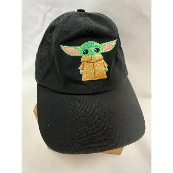 Star Wars Grogu Baby Yoda Hat Black Dad Cap Adjustable Mandalorian