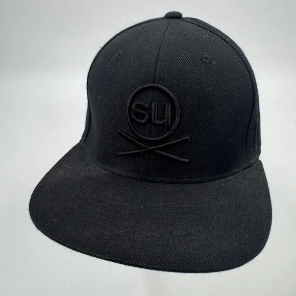 Swimbait Underground Yupoong Snapback Hat‎ Black Embroidered SU Logo Wool Blend