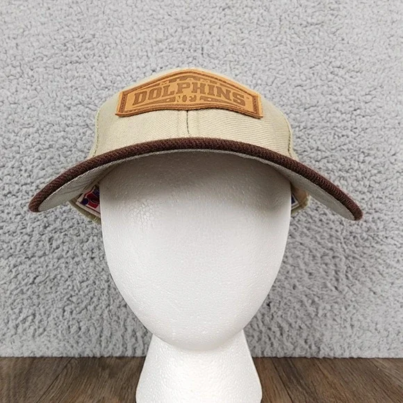 Vintage Miami Dolphins NFL Sports Specialties Hat Cap Tan Brown‎ Adjustable