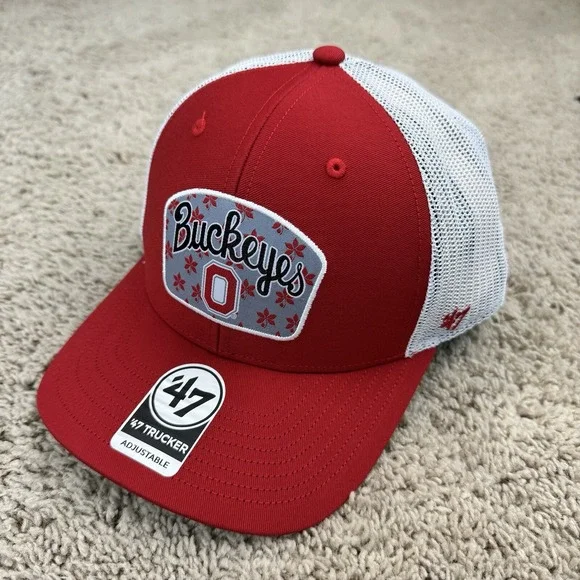 Ohio State Buckeyes‎ Hat '47 Men's Scarlet Factor Trucker Adjustable Red Cap NWT