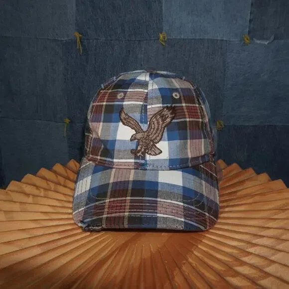 OSFA - Vintage Y2K American Eagle Hats plaid preppy