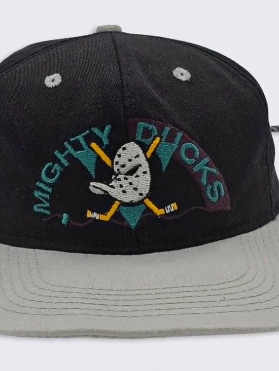 Anaheim Mighty Ducks Vintage 90s Cord Back #1 Apparel Hat  NHL Hockey Cap
