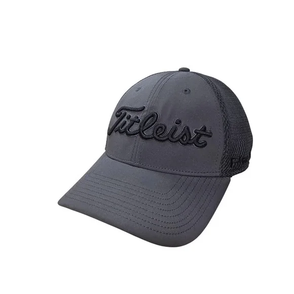 Titleist Hat Cap‎ Fitted Mens L Gray Mesh Trucker Golf Breathable Sports Logo
