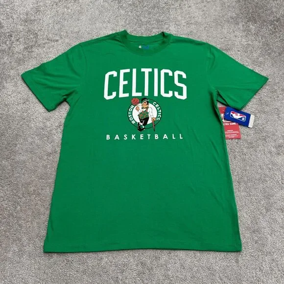 NBA Ultra Game Boston Celtics Basketball Graphic Logo Tee Men Medium Green Sport