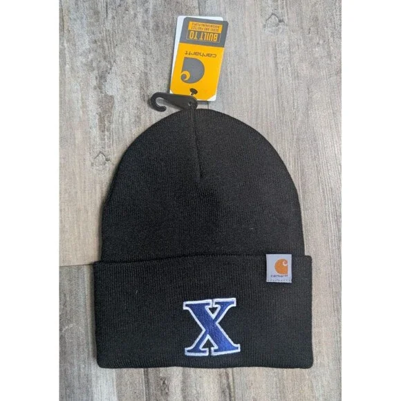 NWT NEW Xavier High School Carhartt Beanie Black Logo Knit Cuffed 104597-BLK
