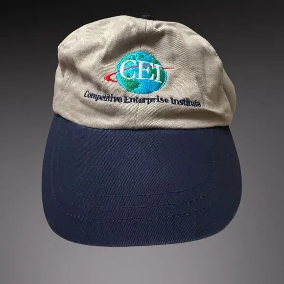 Competitive Enterprise Institute Hat Navy Tan CEI Logo‎ Adjustable One Size USA