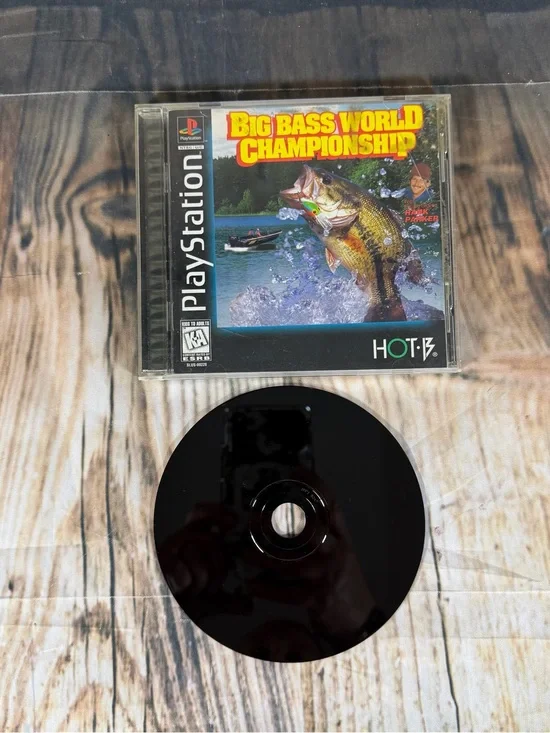 PlayStation 1 PS1 Big Bass World Championship 1996 Black Label Complete Game