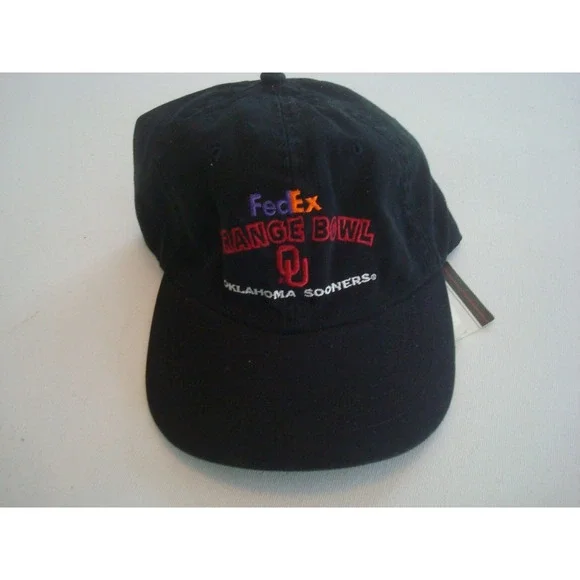 OKLAHOMA SOONERS FEDEX  ‎  BEACH GOLF strapback  DEADSTOCK HAT CAP VINTAGE P4