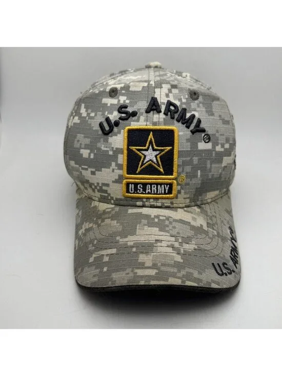U.S. Army Digital Camo Baseball Cap Hat Adjustable 100% Cotton JM Warriors